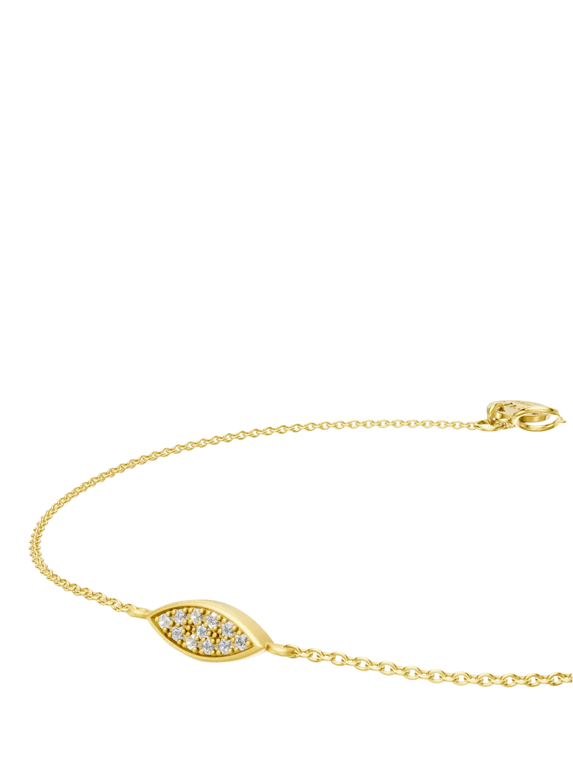DPT Antwerp diamond marquise chain bracelet gold plated 11 diamonds (British brand)