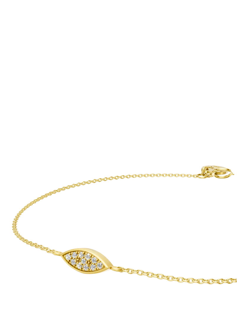 DPT Antwerp diamond marquise chain bracelet gold plated 11 diamonds (British brand)