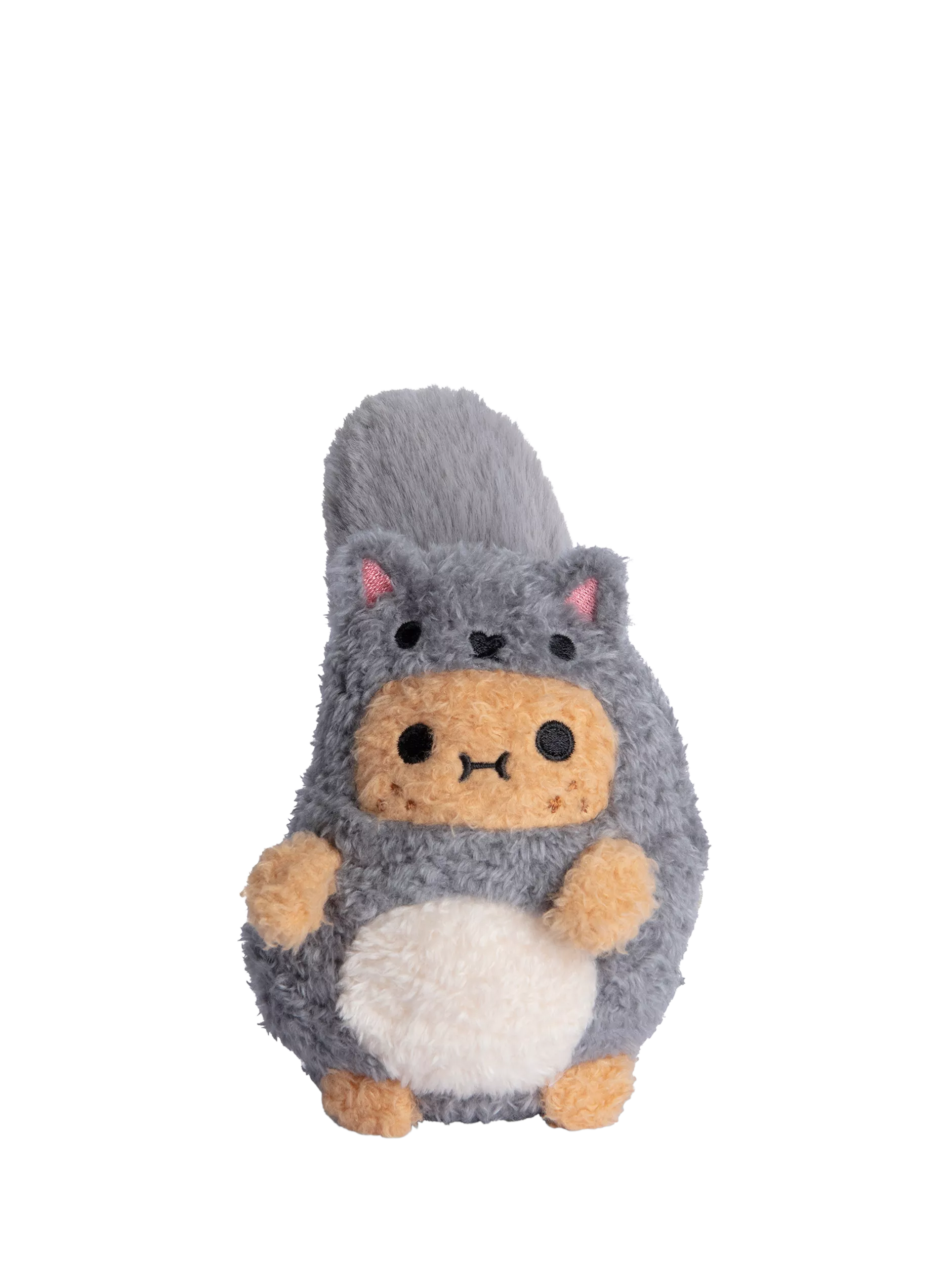 Noodoll Grey Squirrel Ricespud soft toy, UK version