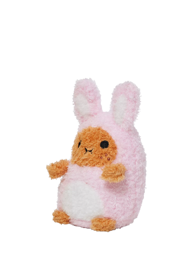 Noodoll Ricespud pink rabbit plush toy (British brand)