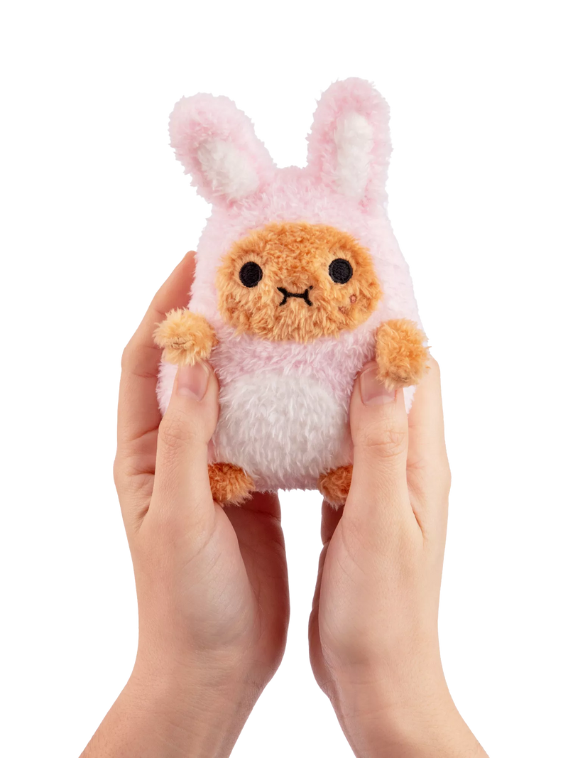 Noodoll Ricespud pink rabbit plush toy (British brand)