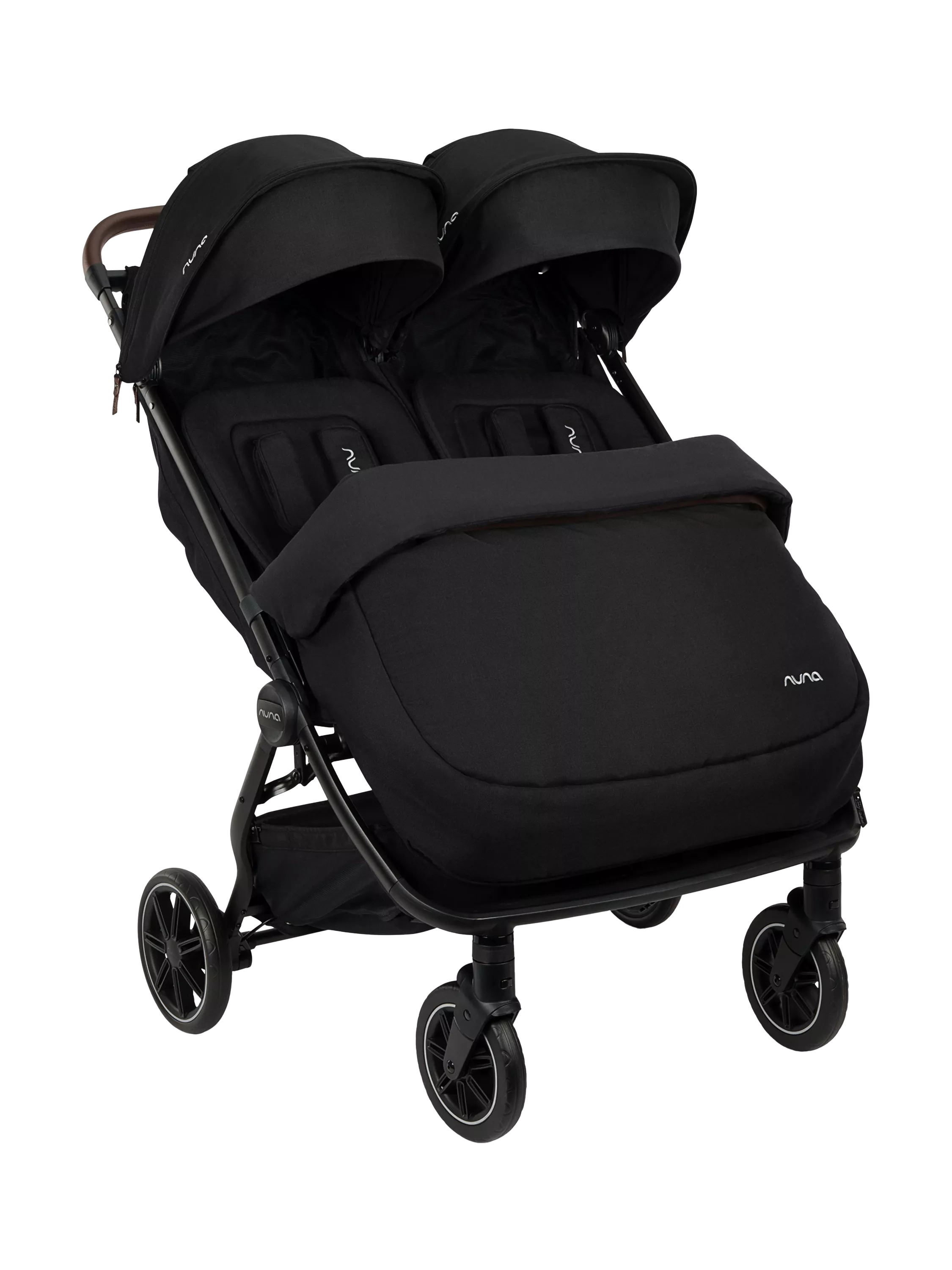 Nuna TRVL Dubl double pushchair footmuff in Caviar, UK version
