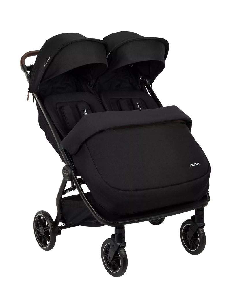 Nuna TRVL Dubl double pushchair footmuff in Caviar, UK version