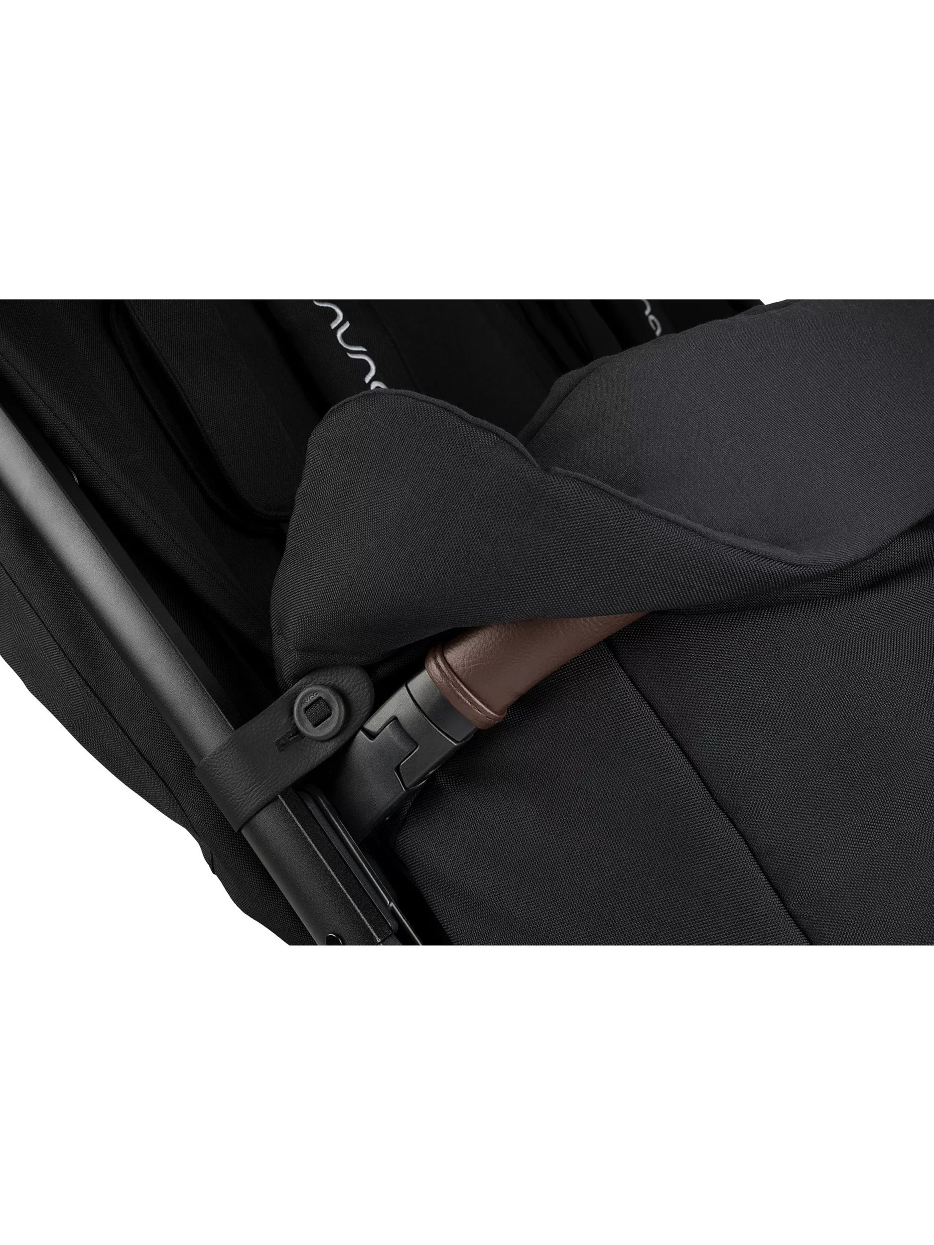 Nuna TRVL Dubl double pushchair footmuff in Caviar, UK version