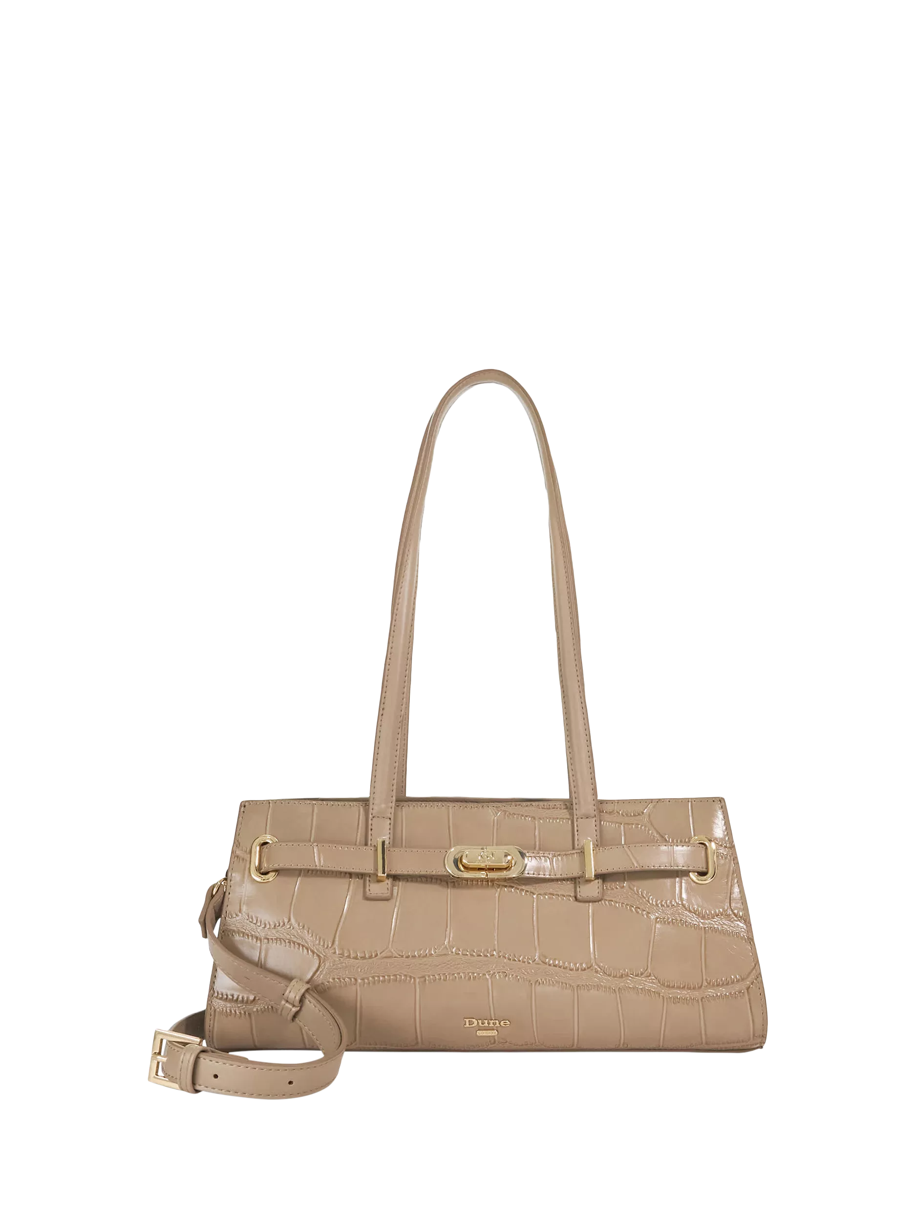 Dune London Depend leather shoulder bag mid grey, UK version