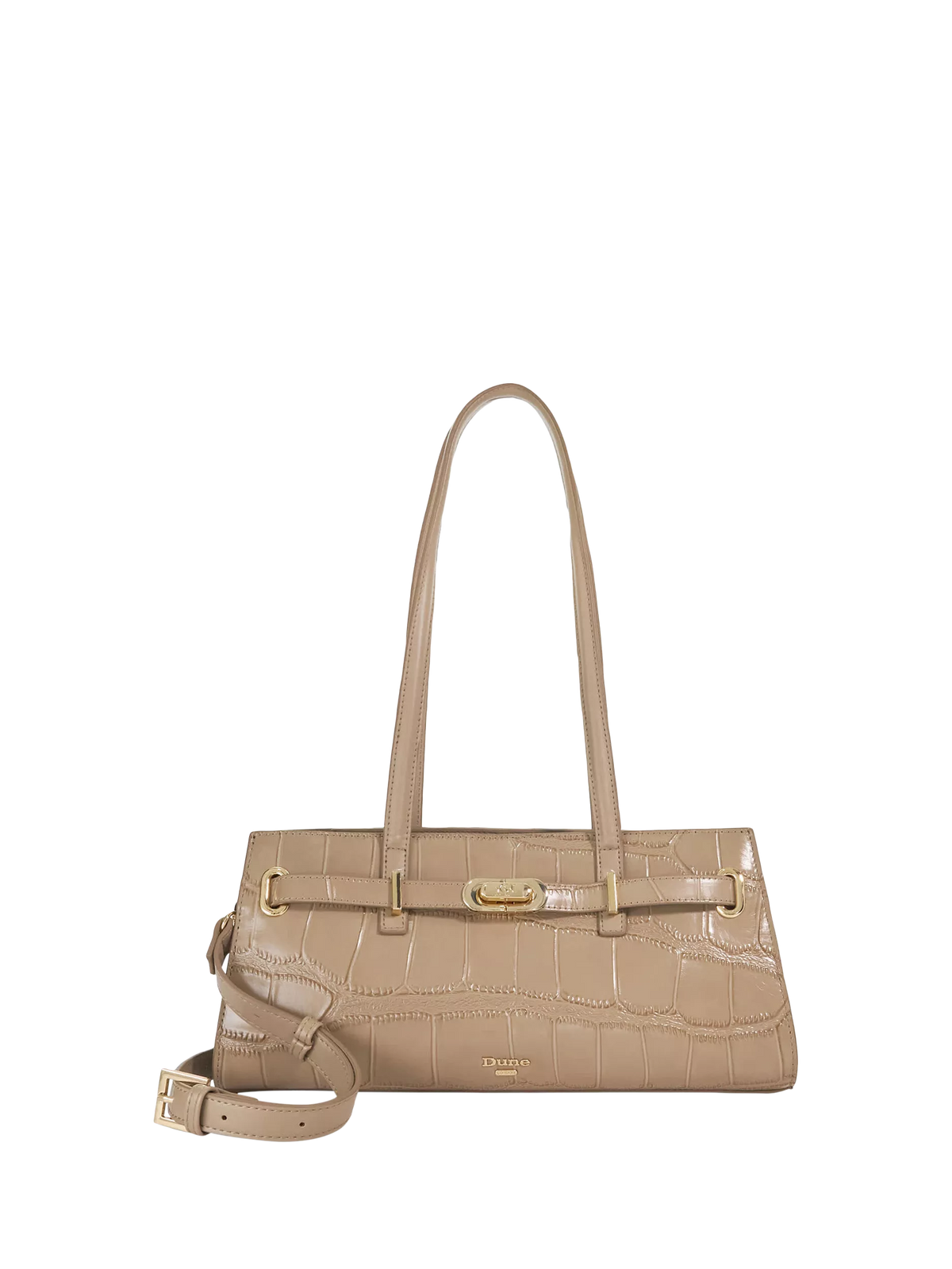 Dune London Depend leather shoulder bag mid grey, UK version