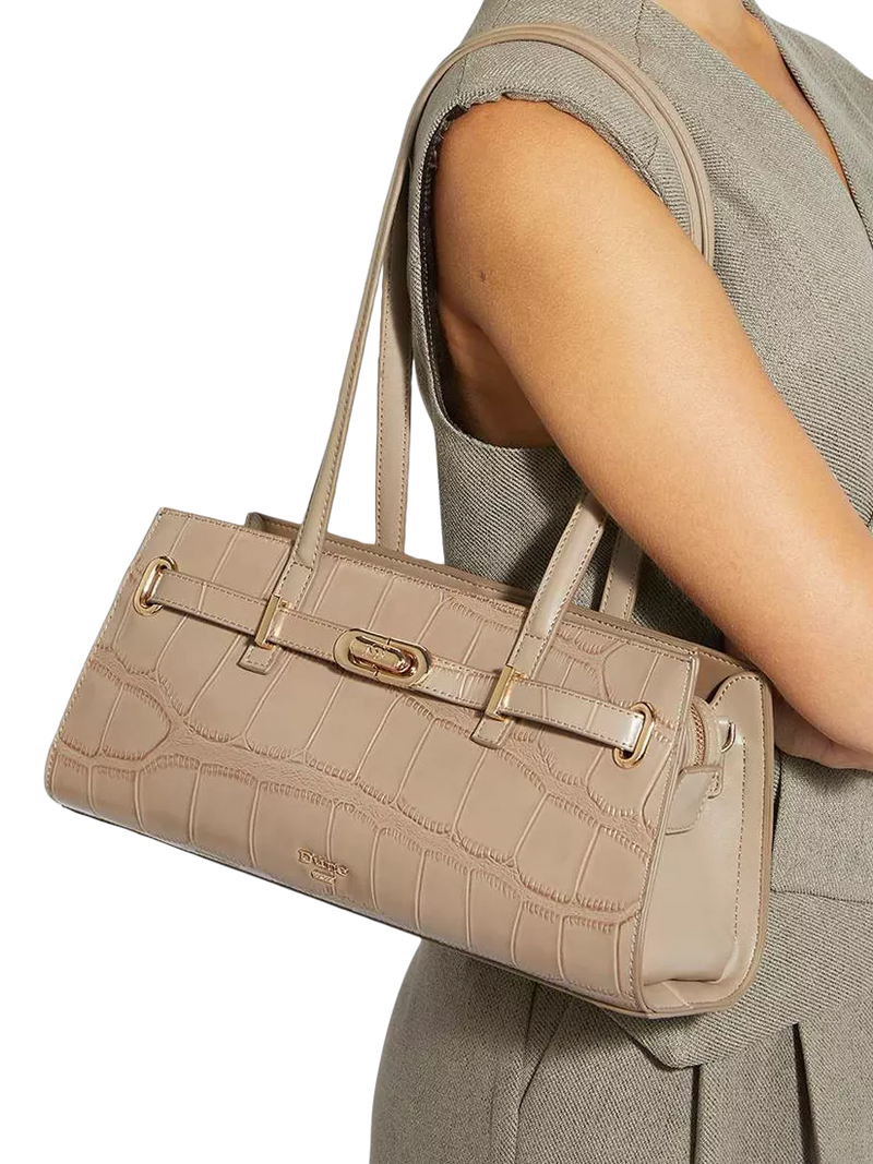 Dune London Depend leather shoulder bag mid grey, UK version