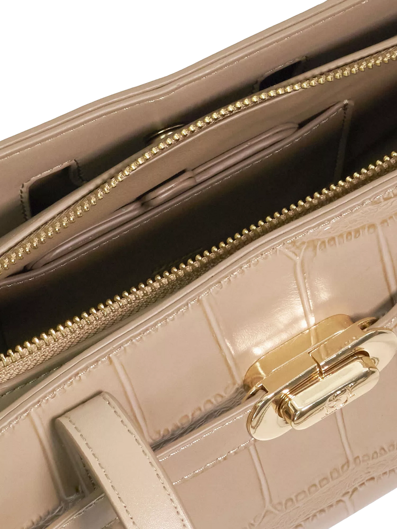 Dune London Depend leather shoulder bag mid grey, UK version