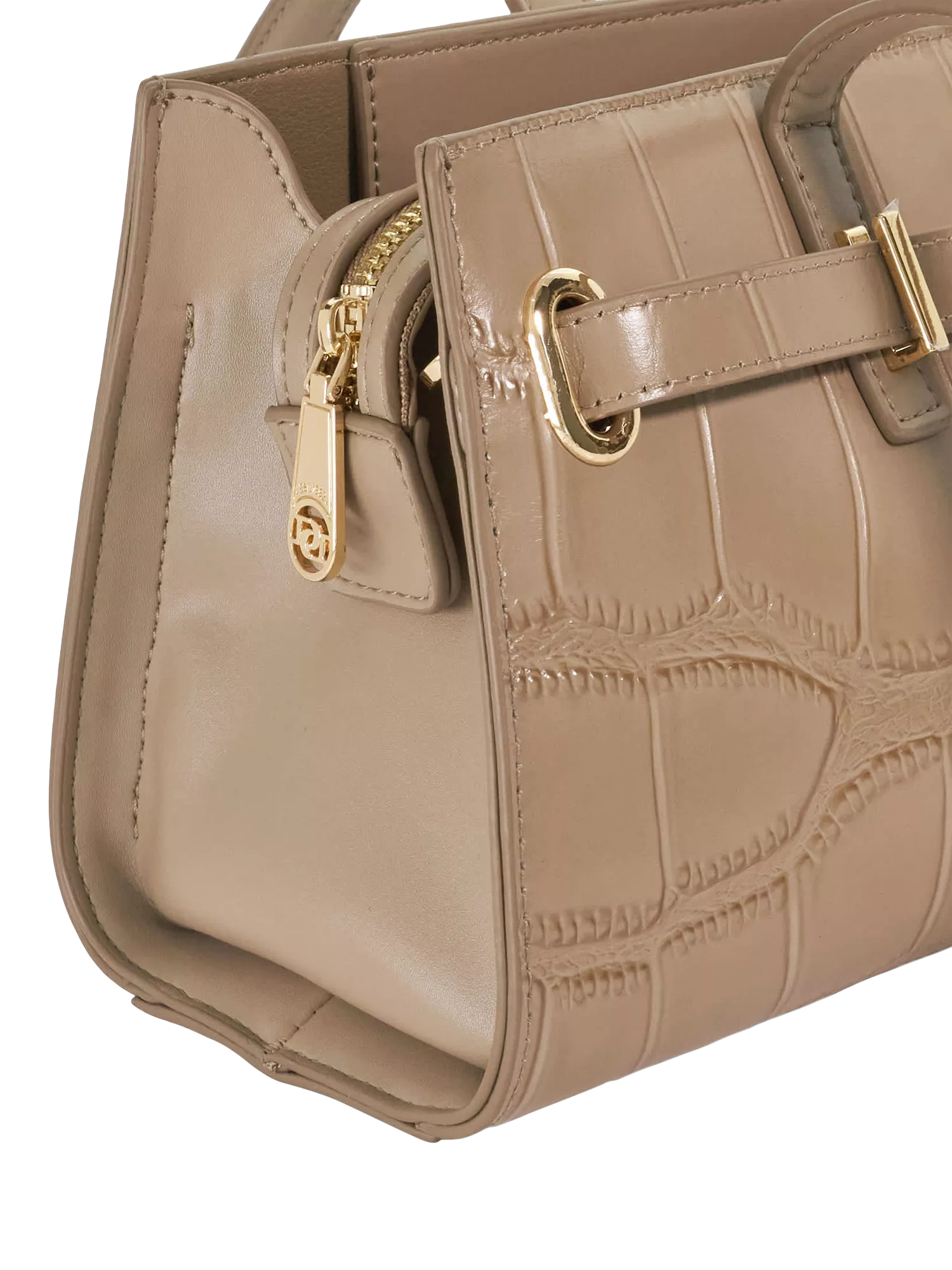 Dune London Depend leather shoulder bag mid grey, UK version