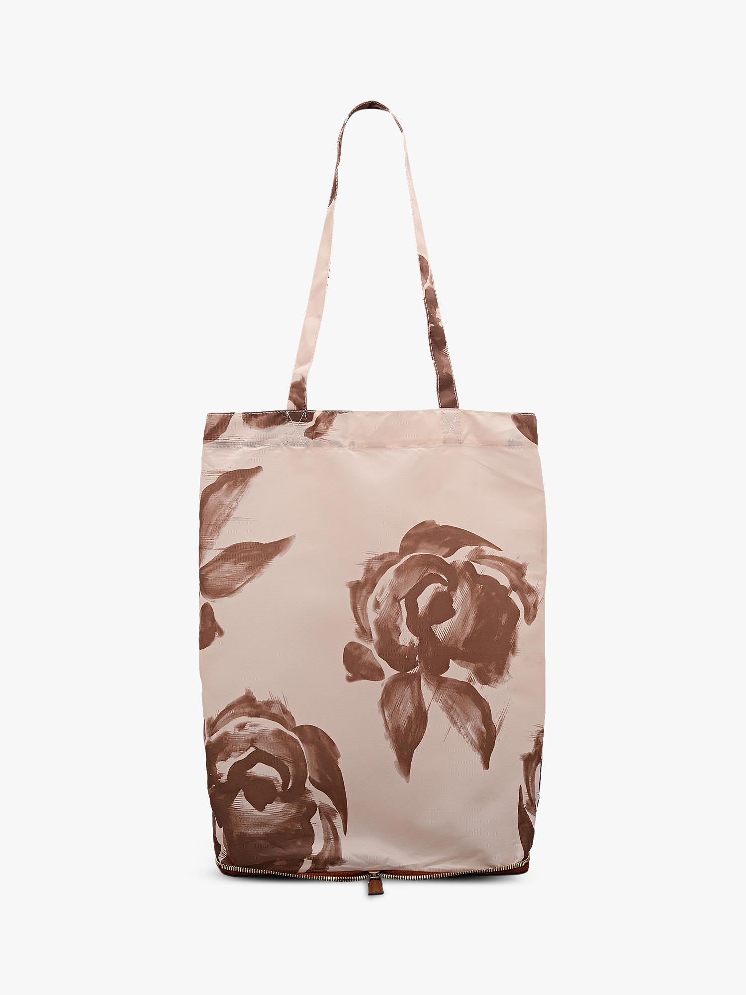 Radley floral foldaway tote bag in cognac - British product