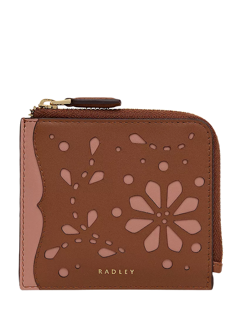 Radley floral cut-out leather purse, imported from the UK