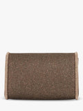 Dune London metallic fabric diamanté clutch bag bronze, UK version