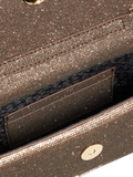 Dune London metallic fabric diamanté clutch bag bronze, UK version