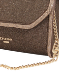 Dune London metallic fabric diamanté clutch bag bronze, UK version
