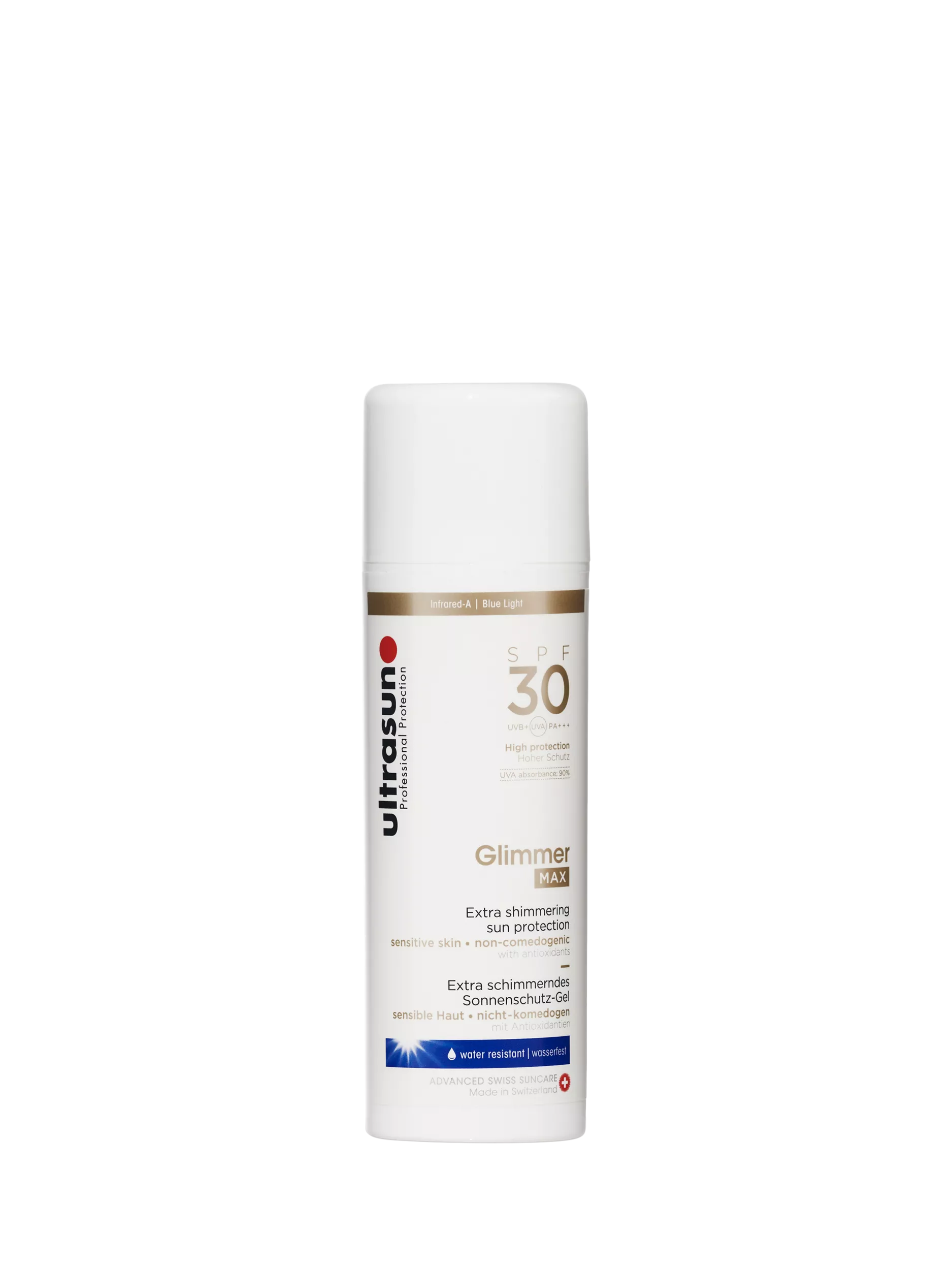 Ultrasun Glimmer MAX SPF30 sun cream 150ml, UK version