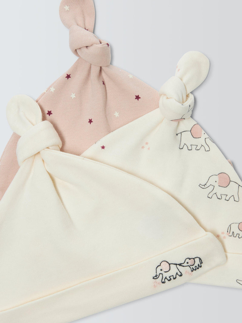 John Lewis baby hats pack of 3 pink multi (British brand)