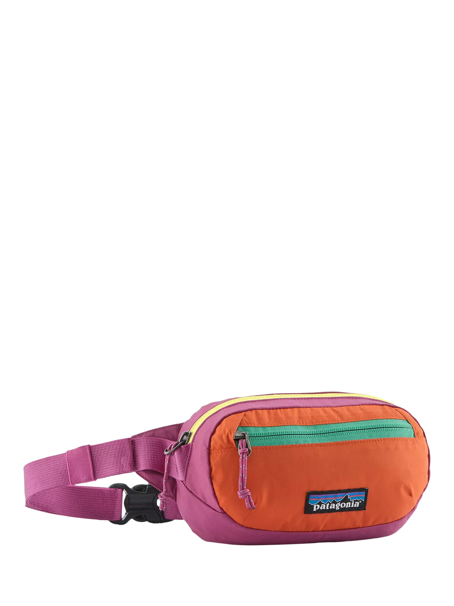 Patagonia Terravia mini hip pack in colour block design, imported from the UK