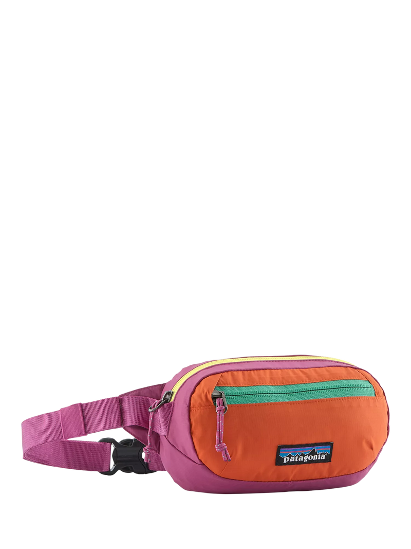 Patagonia Terravia mini hip pack in colour block design, imported from the UK