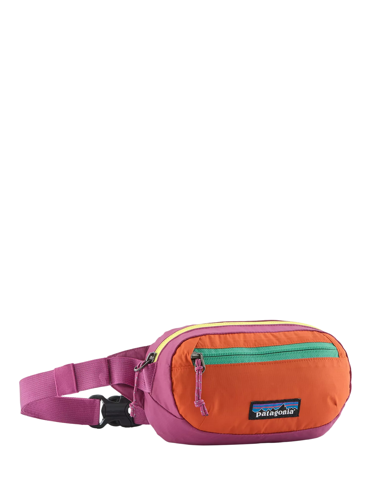 Patagonia Terravia mini hip pack in colour block design, imported from the UK