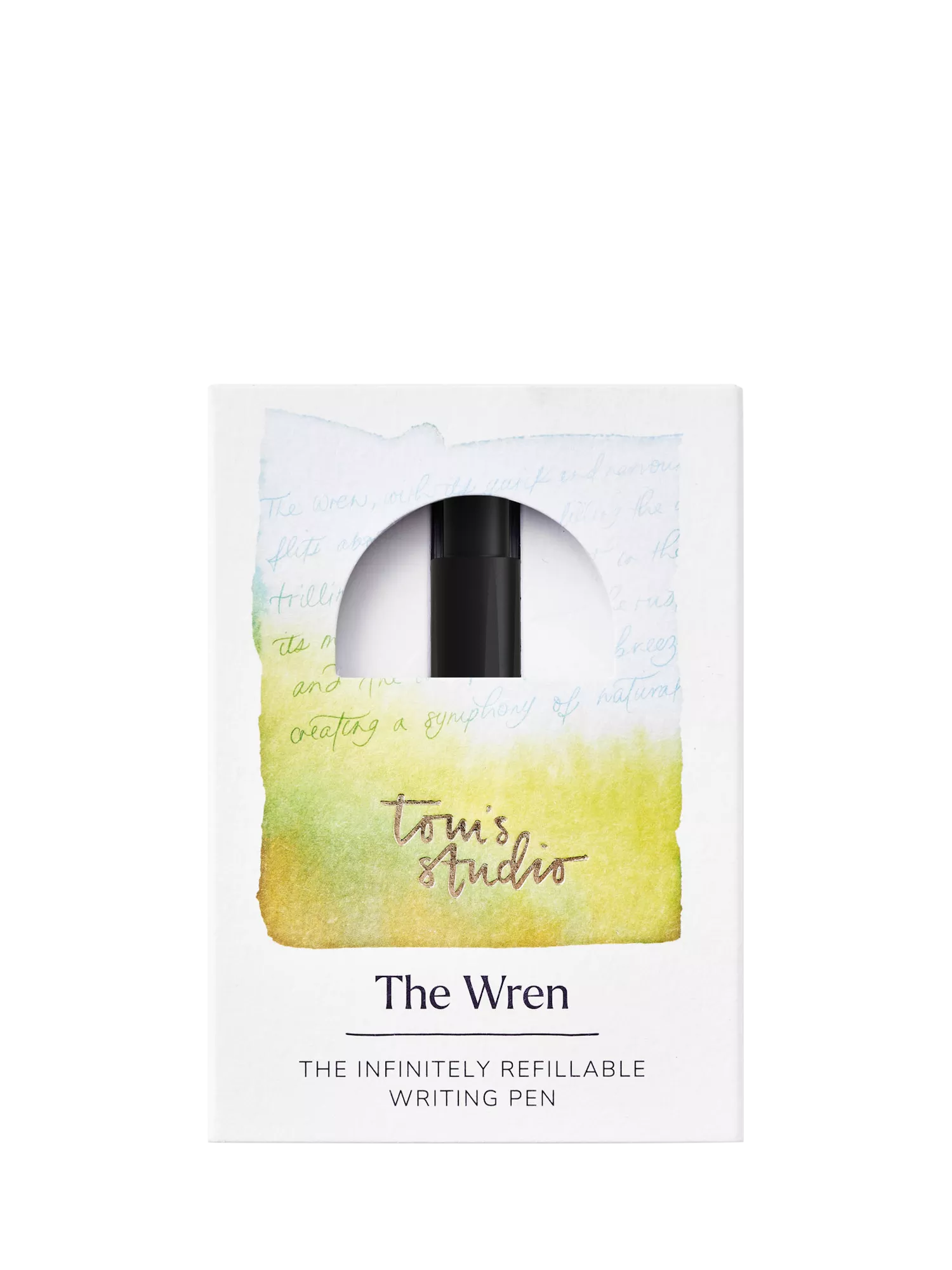 Tom's Studio Wren refillable writing pen matte black, imported from the UK