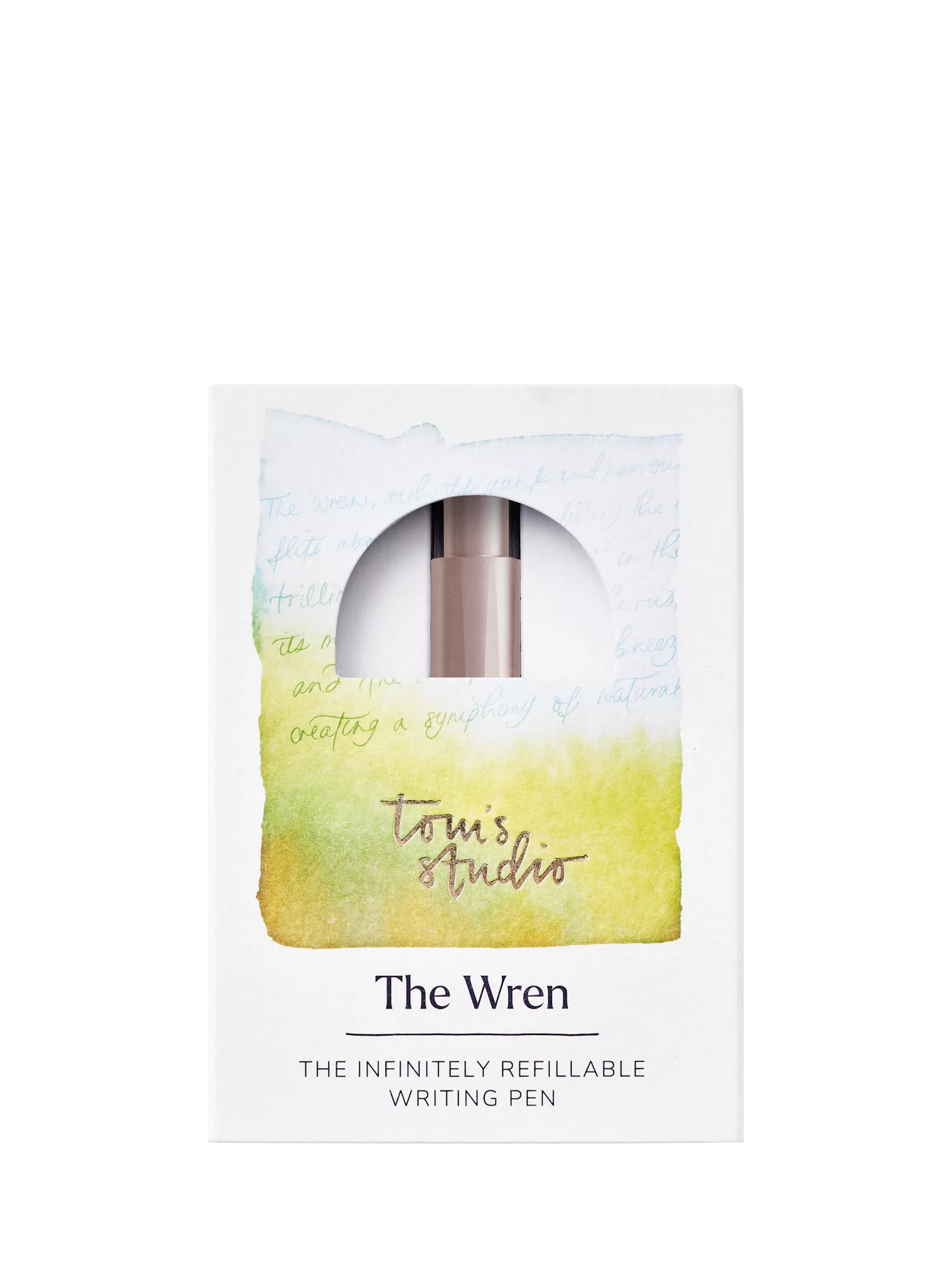 Tom's Studio refillable writing pen in Blush - British product