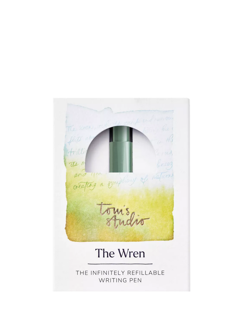 Tom's Studio Wren refillable writing pen Sage (British brand)