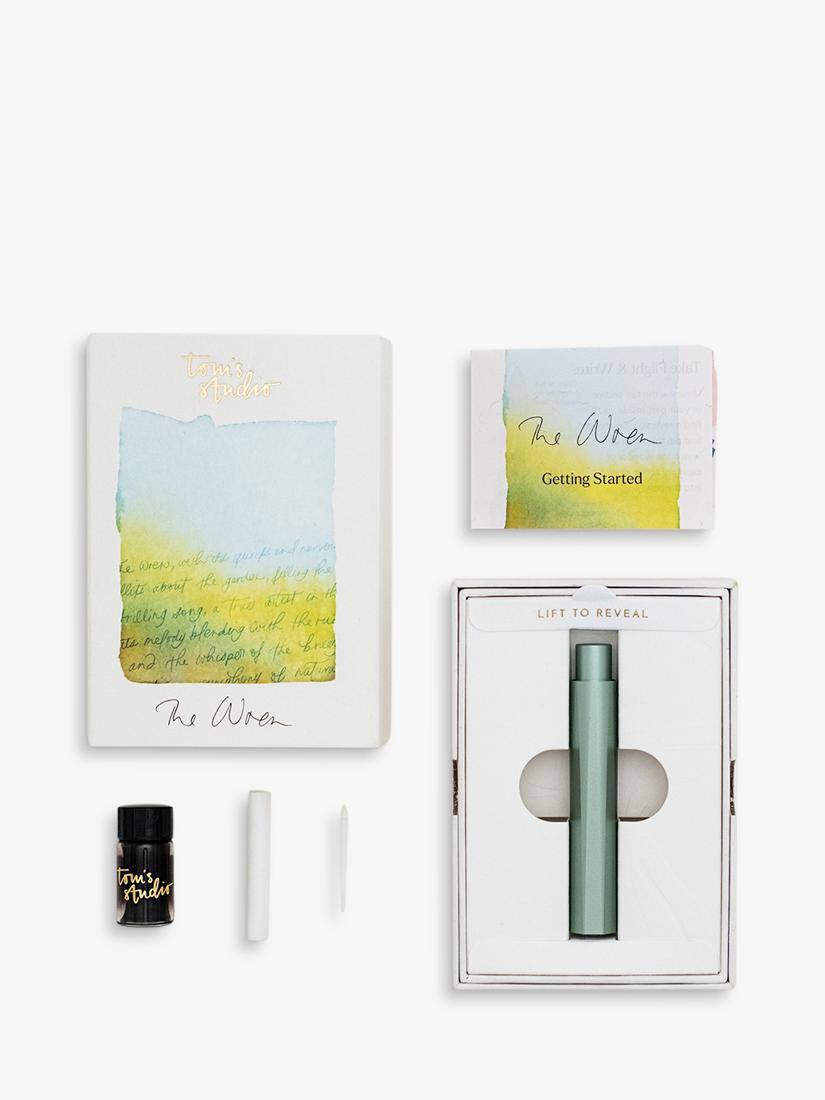 Tom's Studio Wren refillable writing pen Sage (British brand)