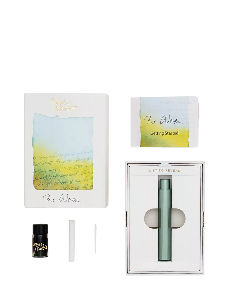 Tom's Studio Wren refillable writing pen Sage (British brand)