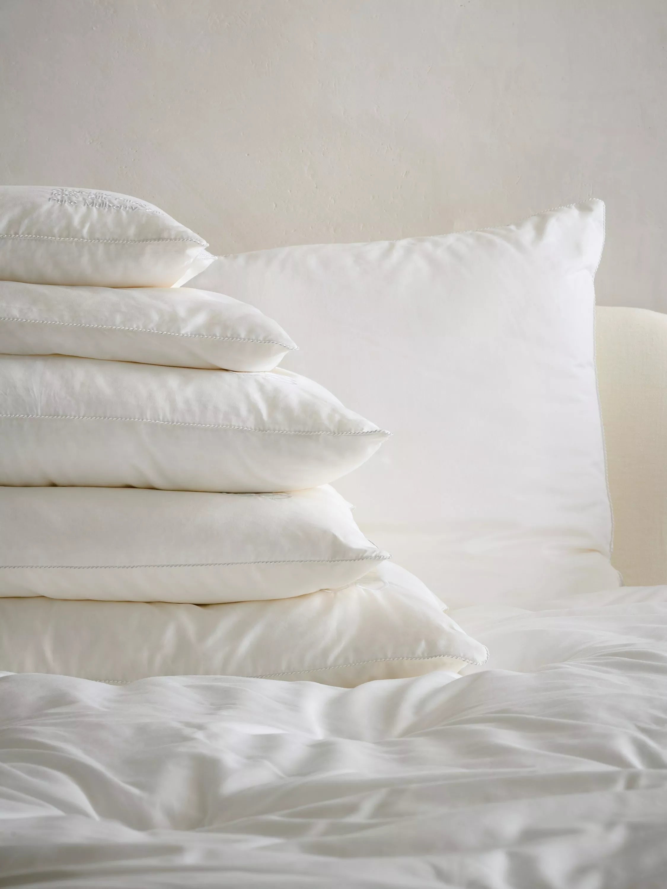 Gingerlily silk standard pillow white, imported from the UK
