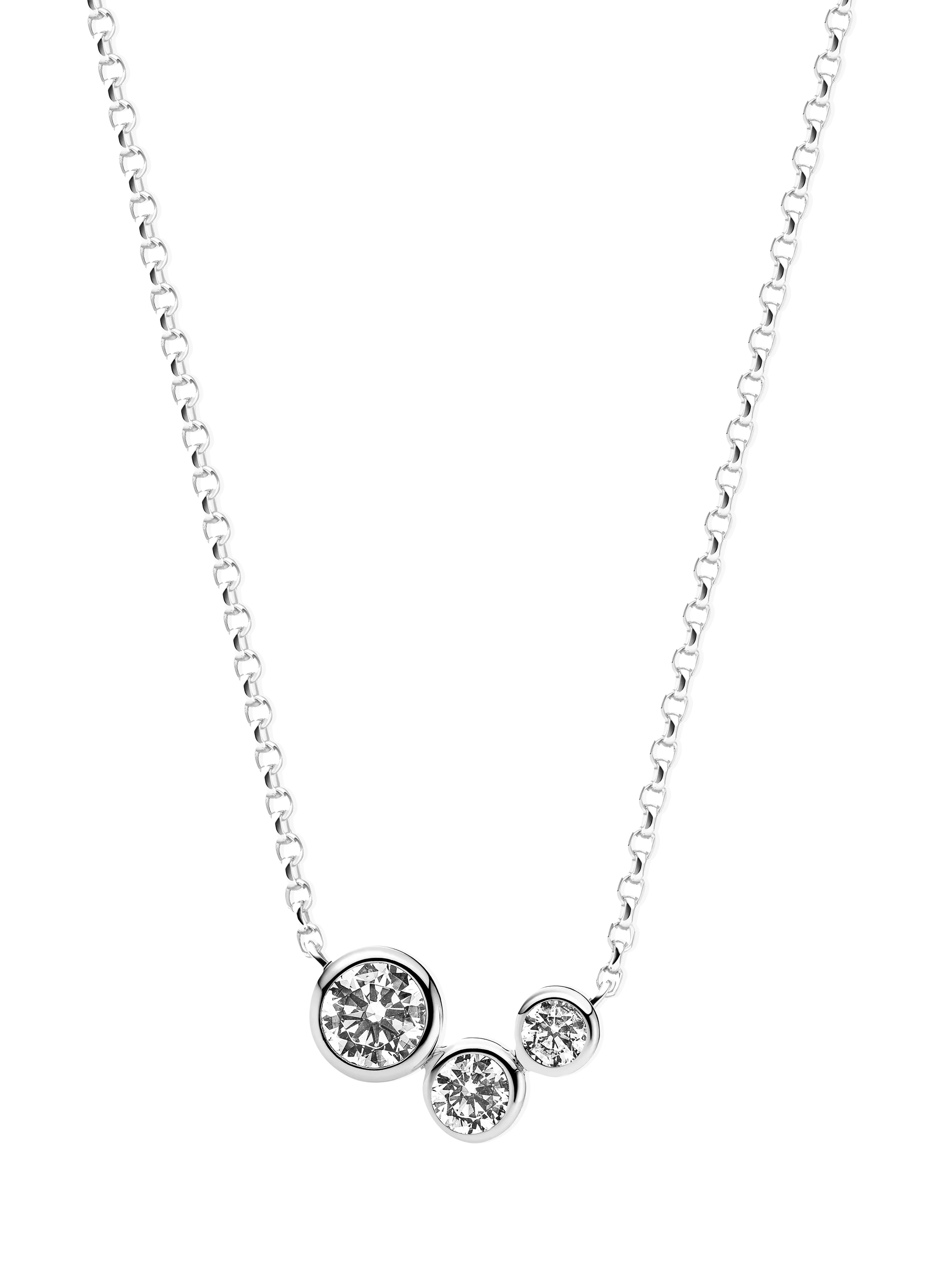Sif Jakobs Sardinien Tre necklace silver cubic zirconia (British brand)