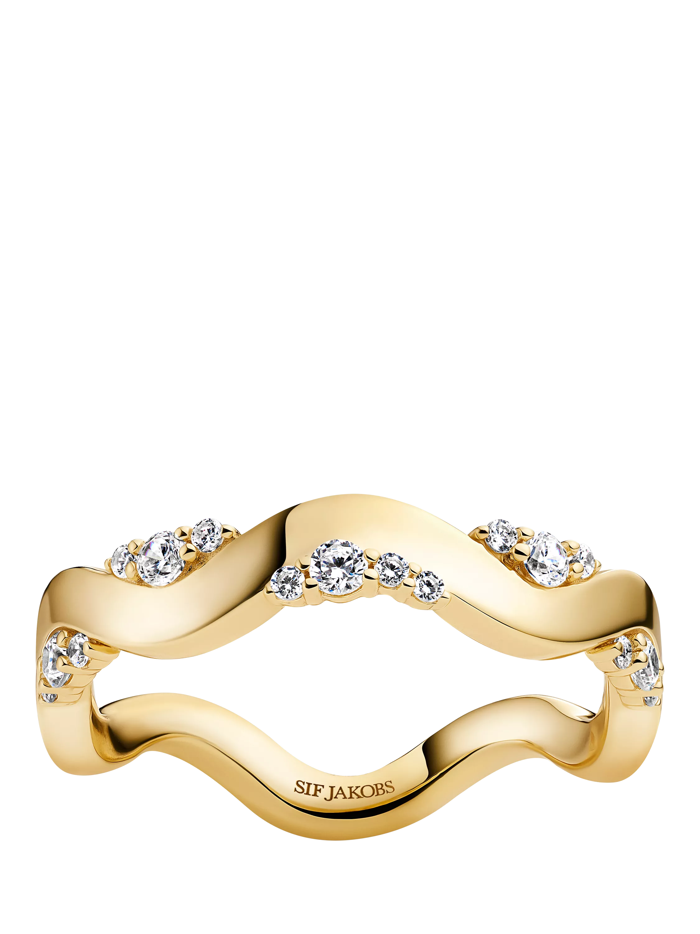 Sif Jakobs Jewellery Ellera Waves Altro Gold Plated Sterling Silver Ring