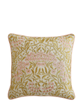 William Morris At Home cushion in pink with daisy embroidery - British product