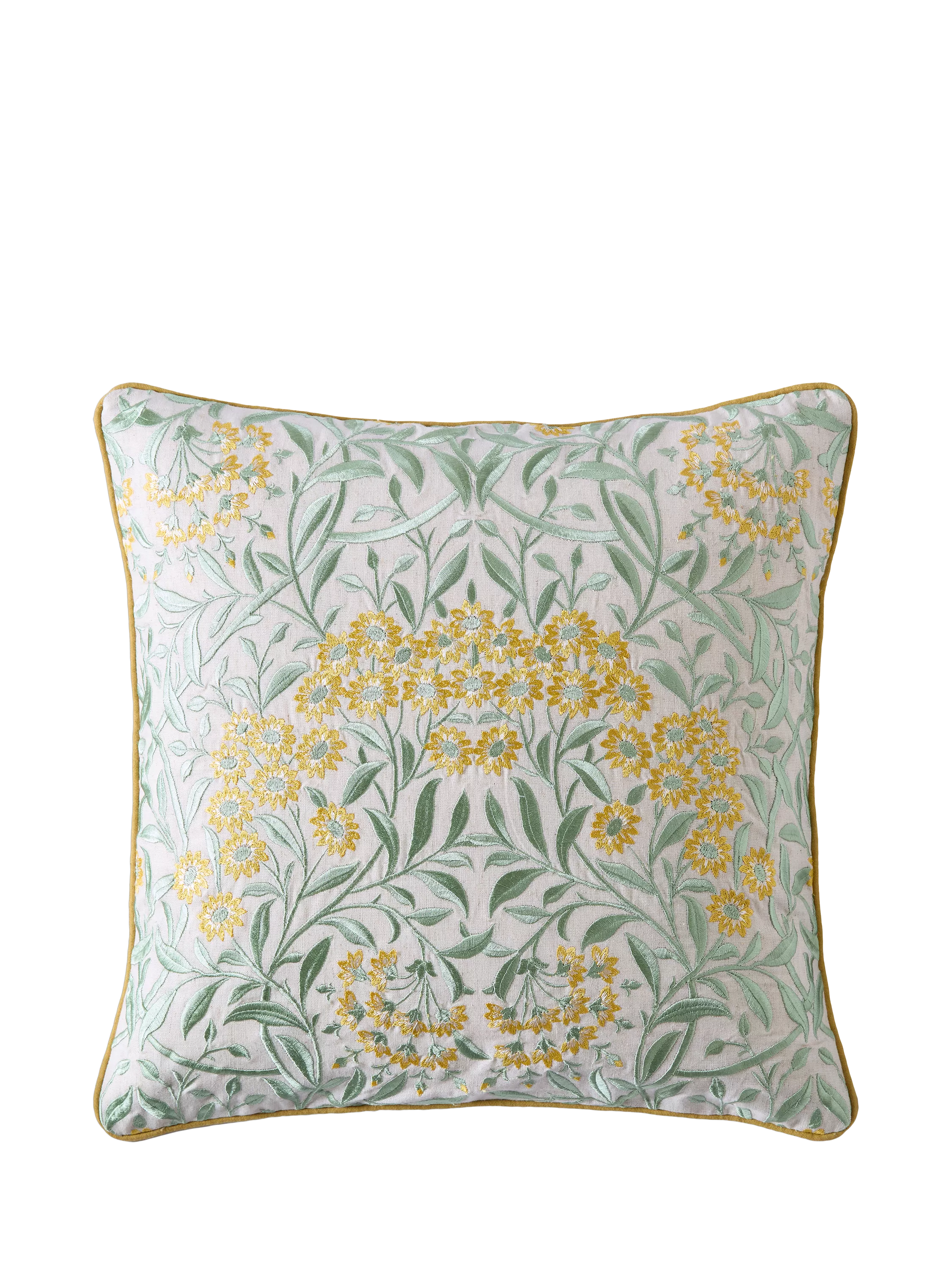 William Morris At Home Michaelmas Daisy cushion 43cm green (British brand)