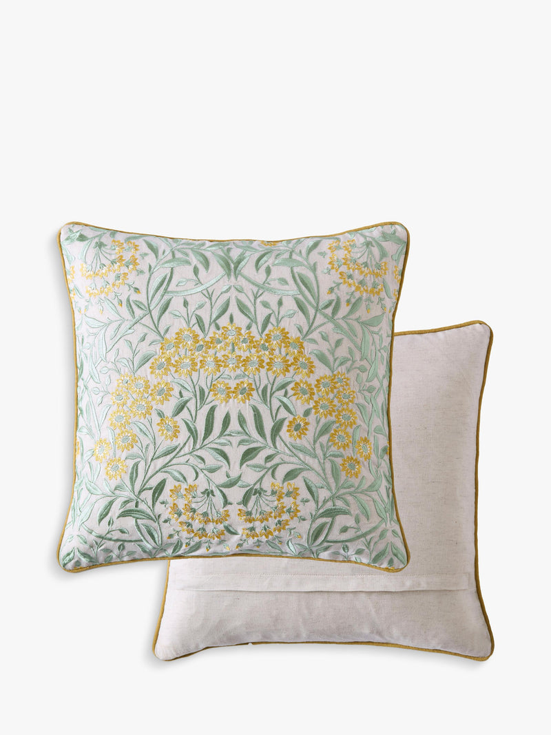 William Morris At Home Michaelmas Daisy cushion 43cm green (British brand)