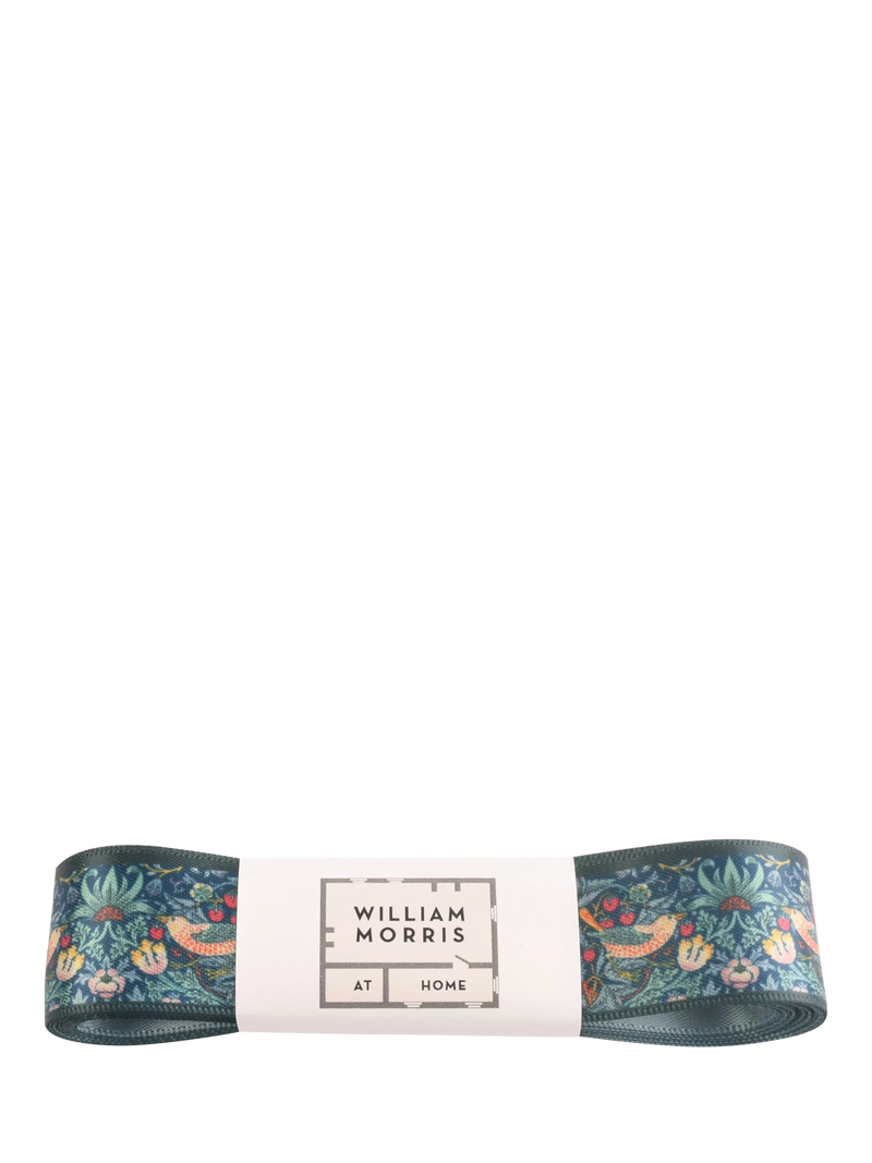 William Morris At Home Strawberry Thief ribbon navy 25mm x 3m (British brand)