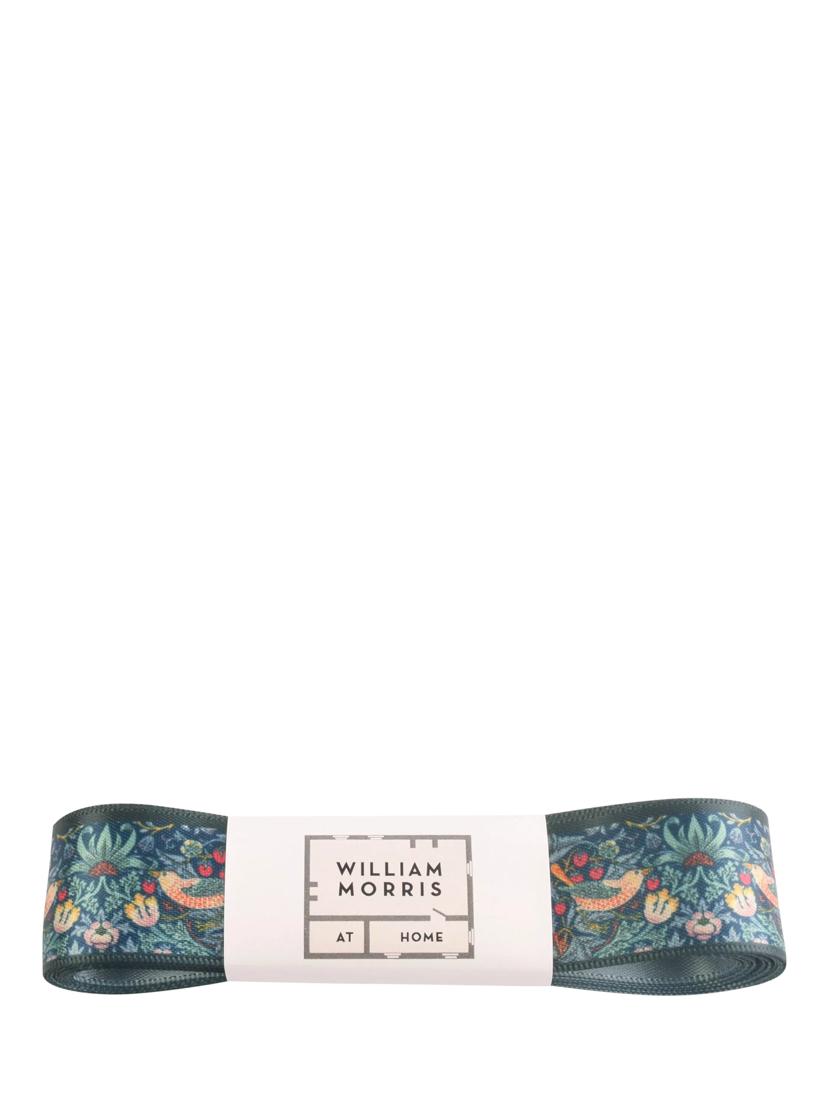 William Morris At Home Strawberry Thief ribbon navy 25mm x 3m (British brand)