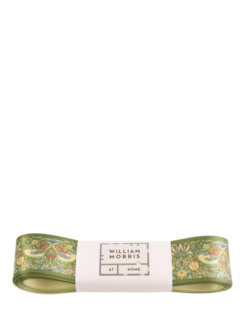 William Morris Strawberry Thief ribbon olive 25mm - British product