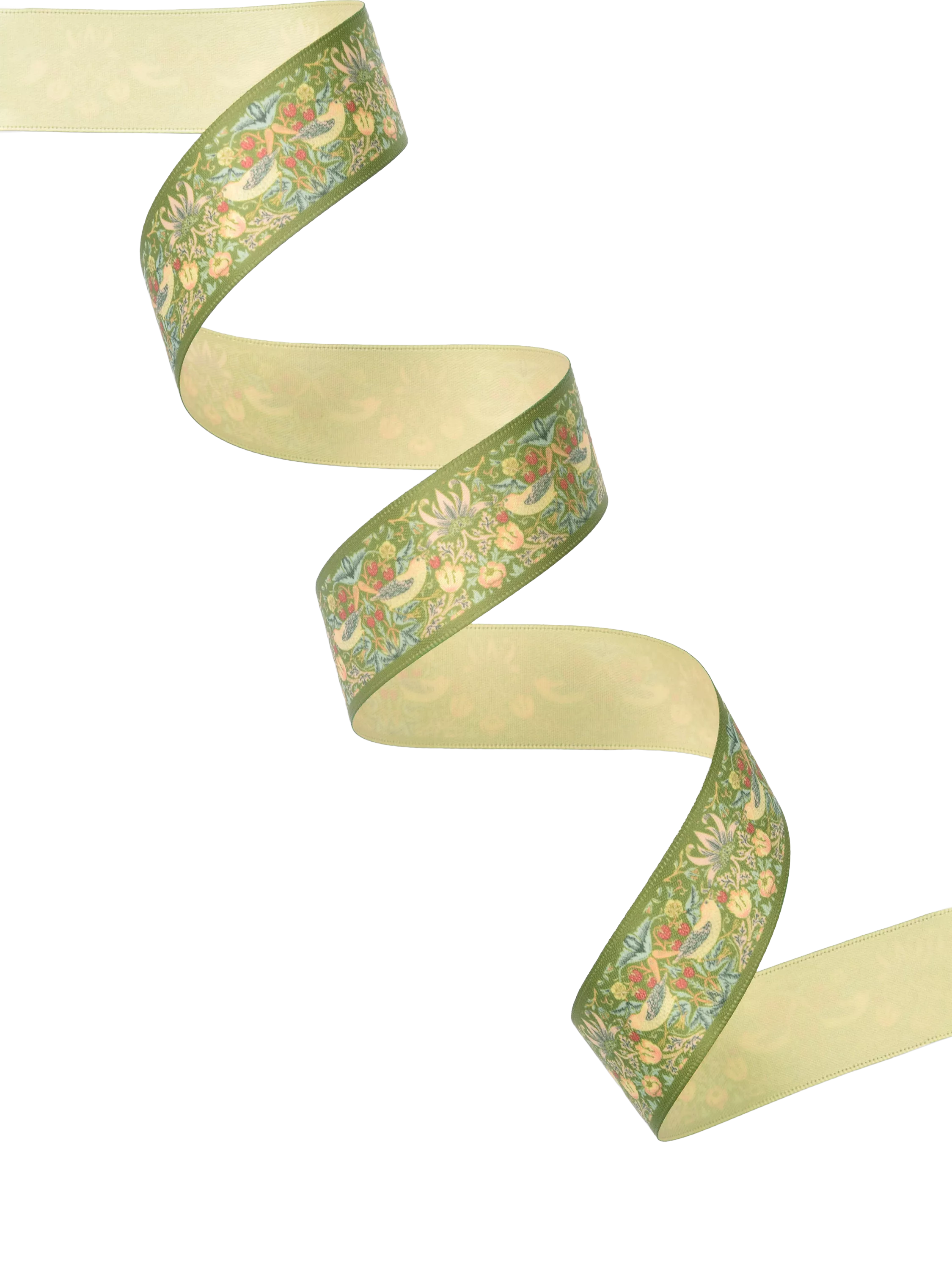 William Morris Strawberry Thief ribbon olive 25mm - British product