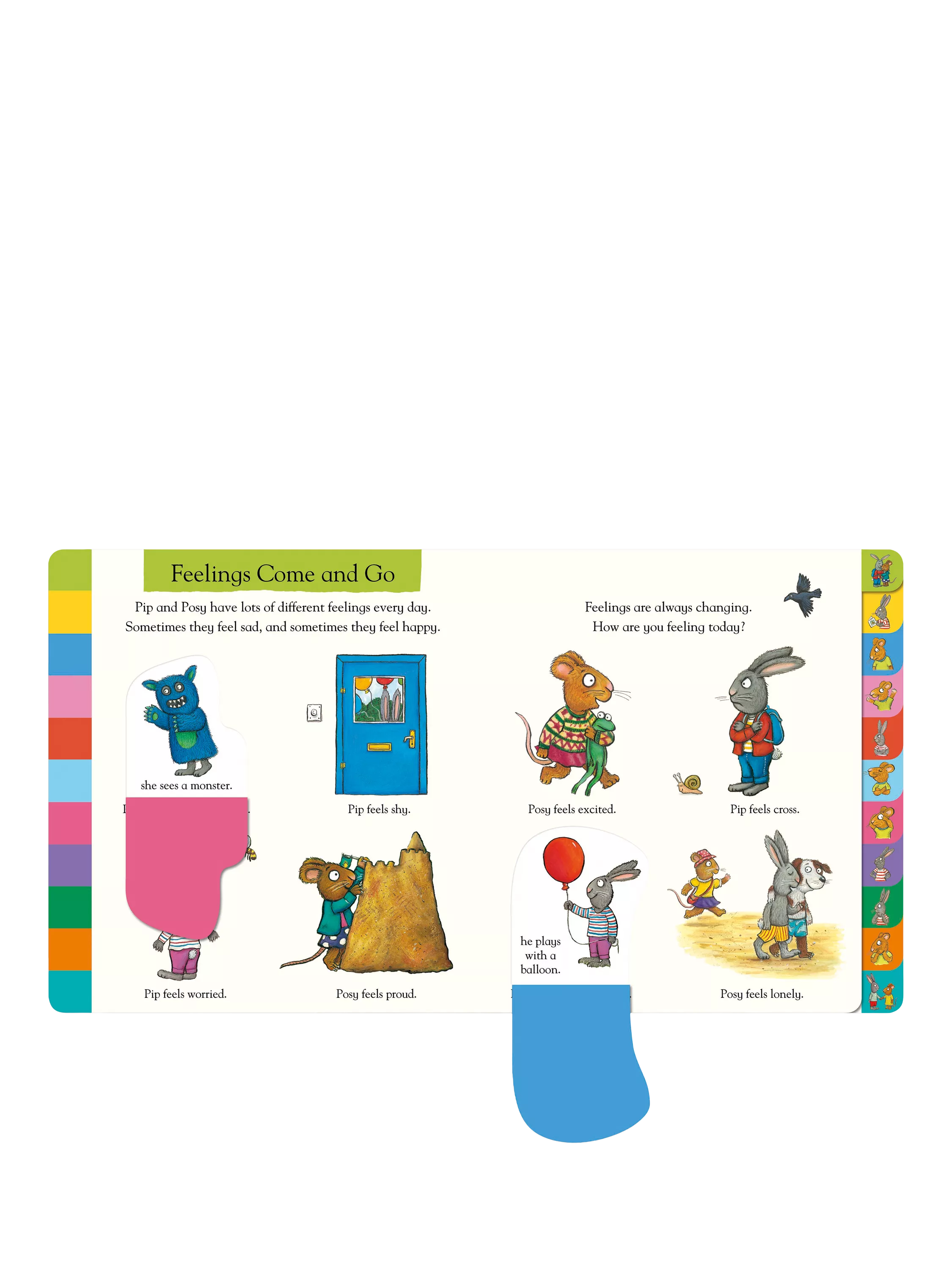 Nosy Crow Pip & Posy feelings flap book, UK version