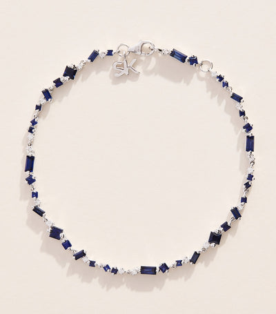 Harrods Suzanne Kalan La Fantaisie Diamond and Blue Sapphire Bracelet in 18kt White Gold- Buy online at McGrocer