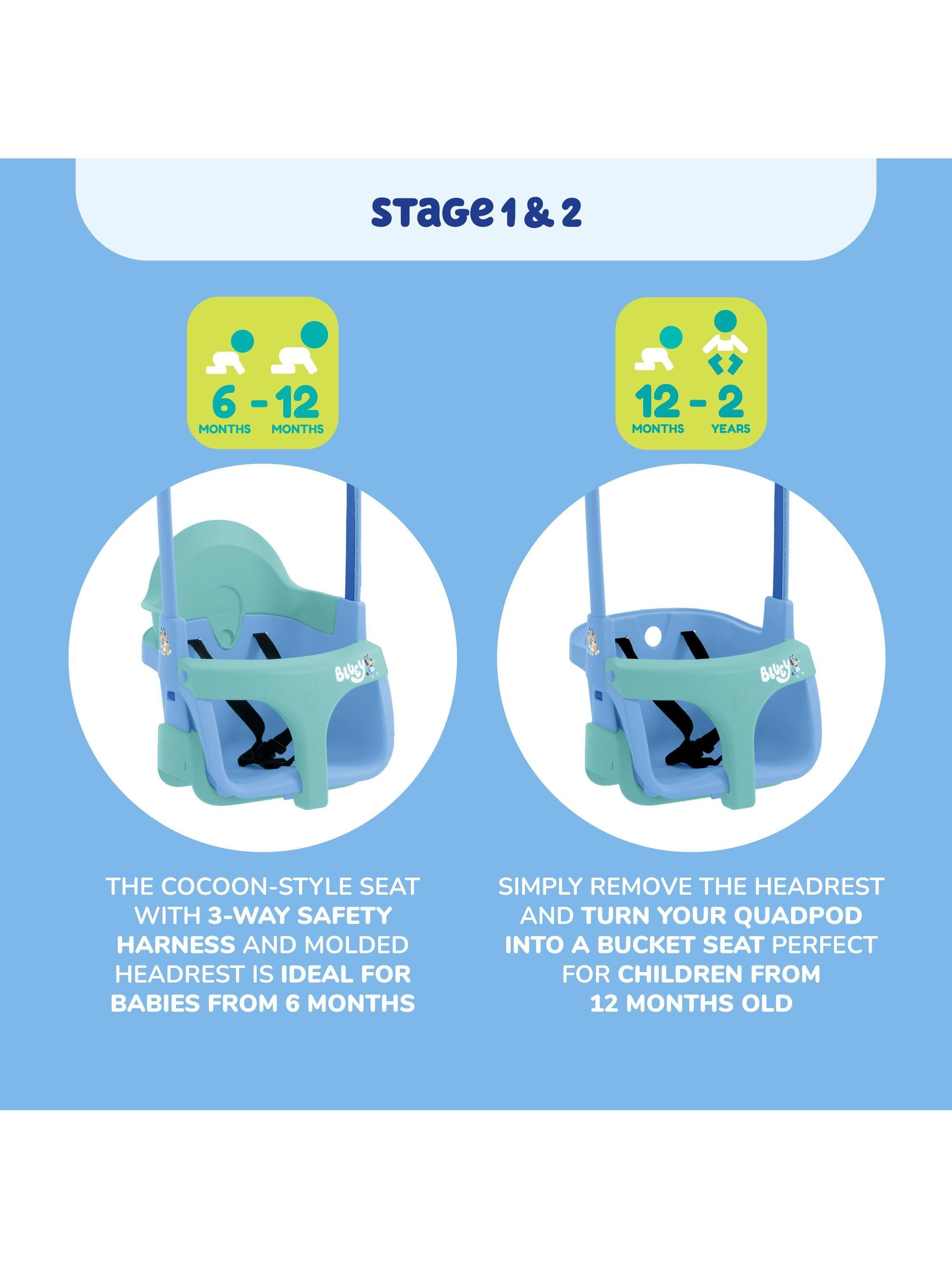 TP Toys Bluey Quadpod growable swing seat - British product