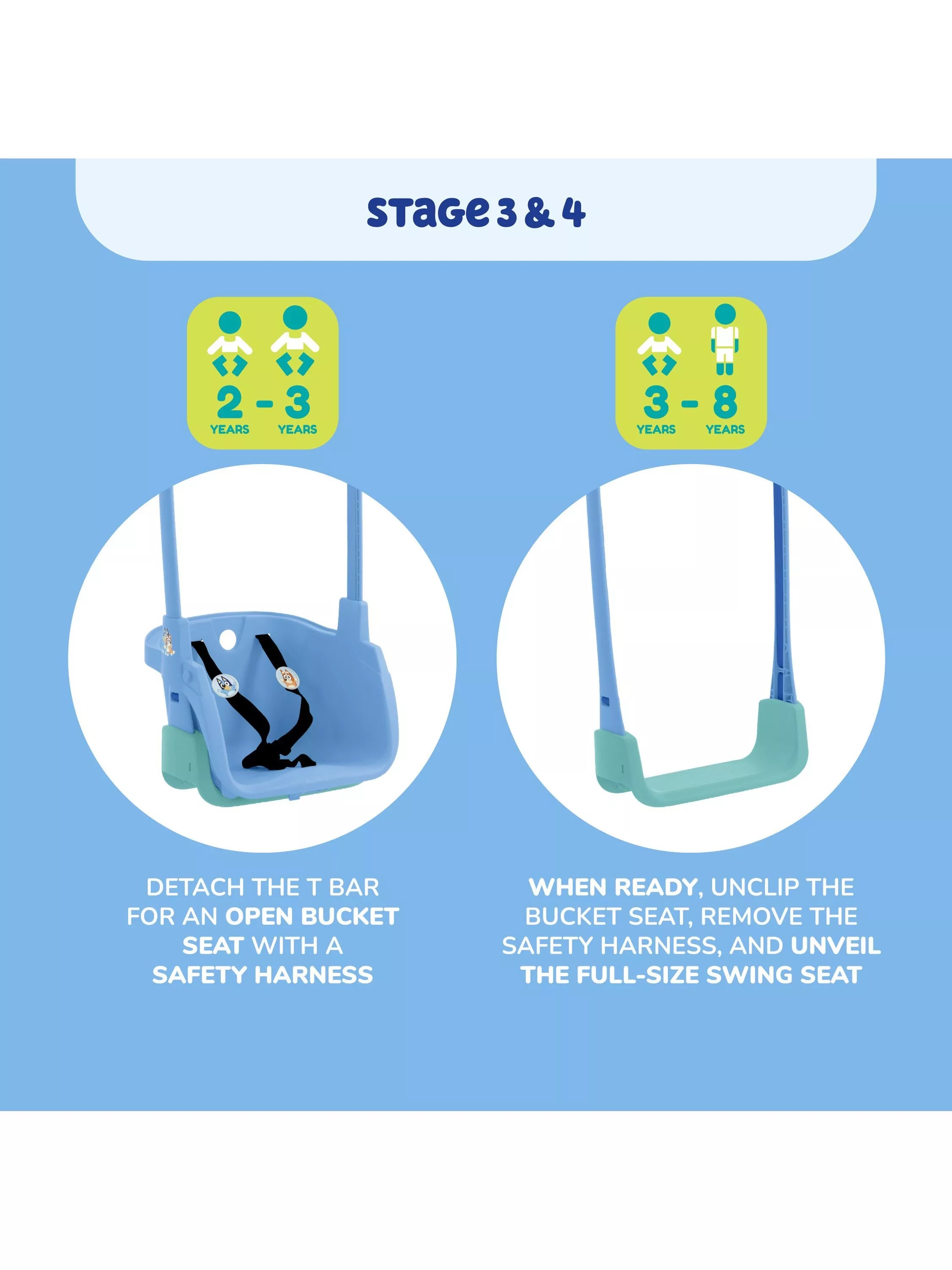 TP Toys Bluey Quadpod growable swing seat - British product