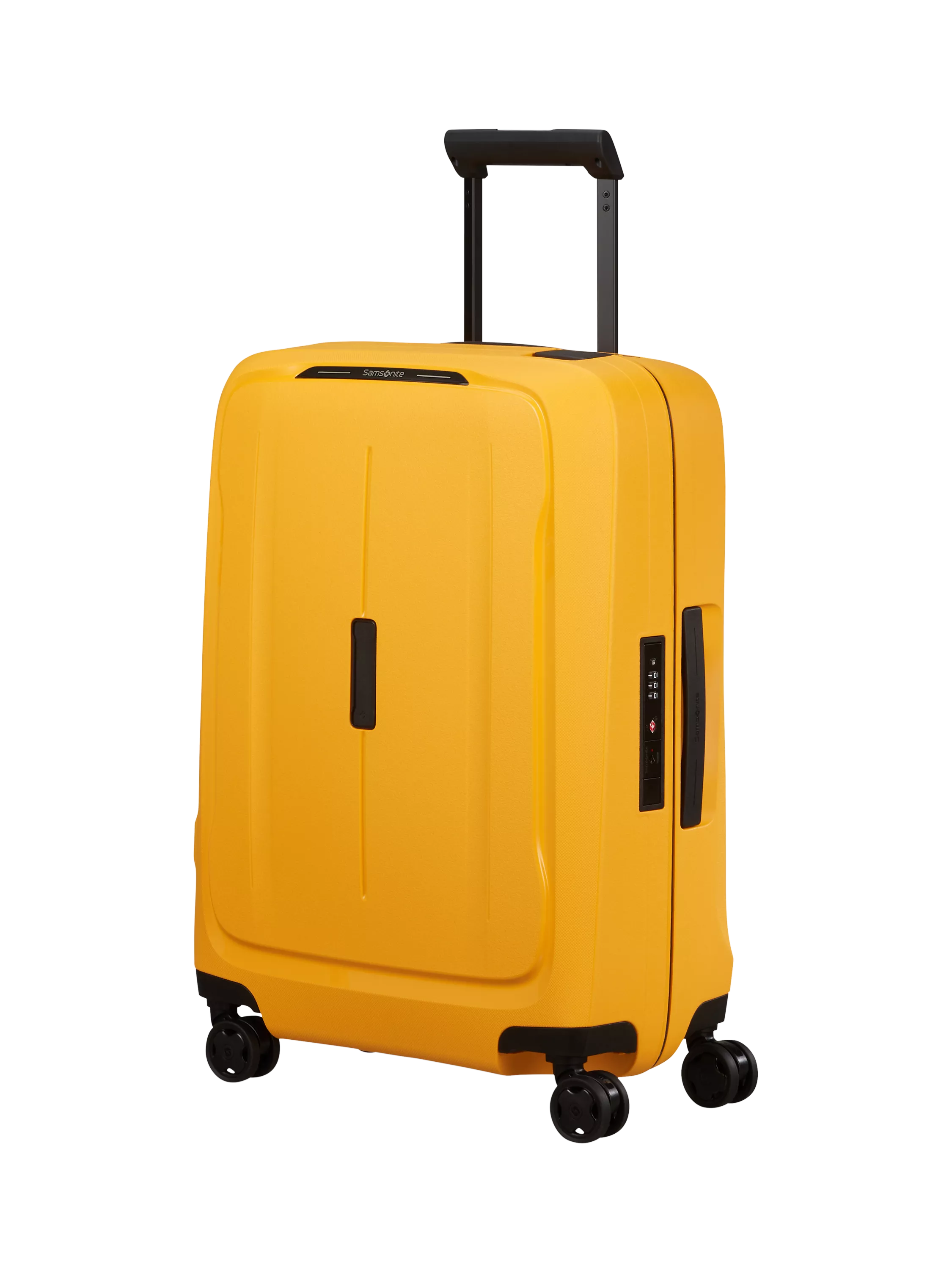 Samsonite Essens 55cm Double Wheel Spinner Cabin Suitcase, 39L, Yellow