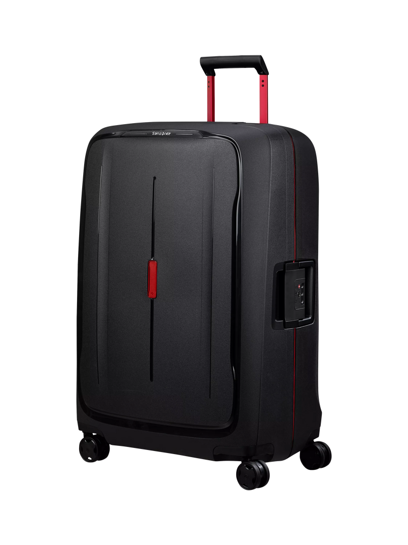 Samsonite Essens 75cm Double Wheel Large Spinner Suitcase,111L, Black/Red