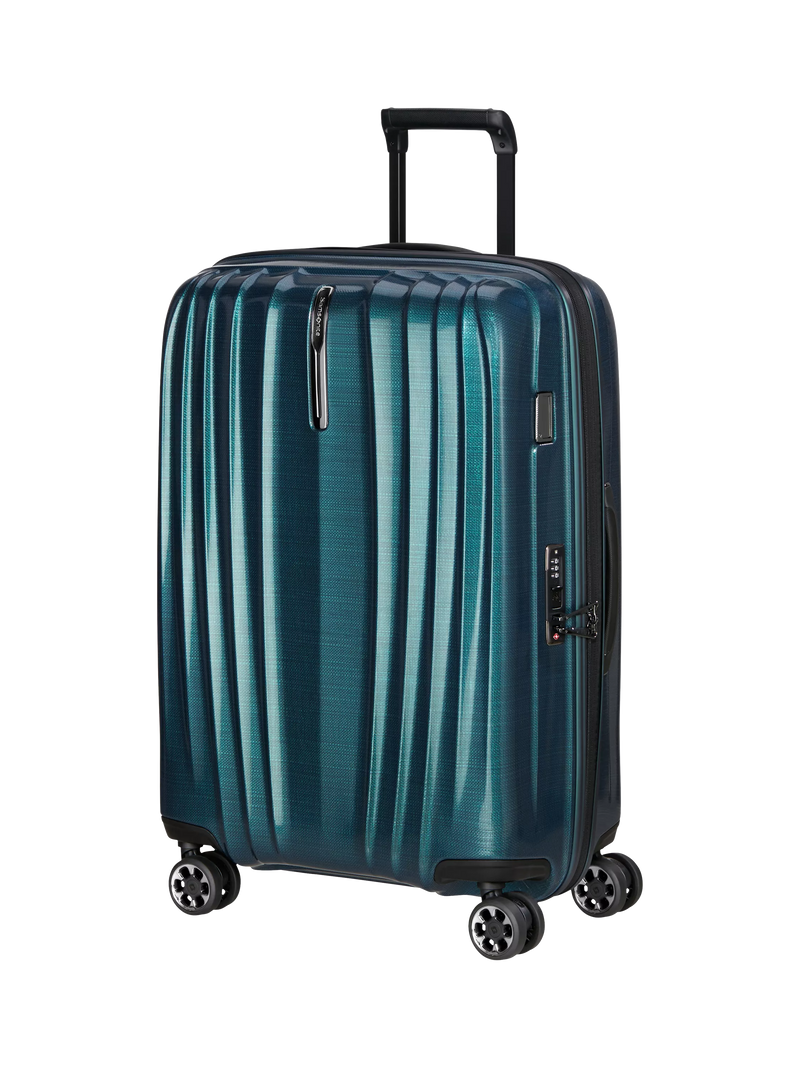 Samsonite Nexis 70cm Expandable Double Wheel Medium Suitcase, 91L, Petrol Blue