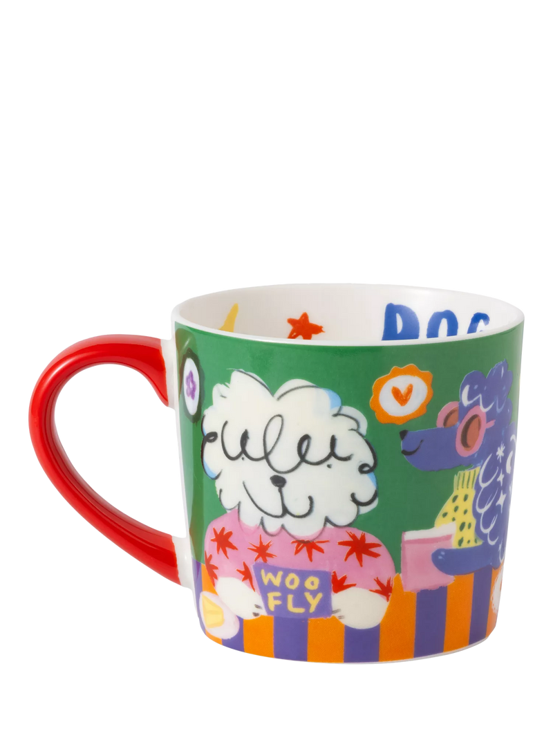 Eleanor Bowmer fine bone china mug dog club design 300ml (British brand)