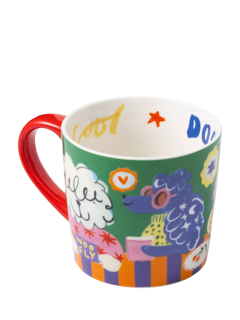 Eleanor Bowmer fine bone china mug dog club design 300ml (British brand)
