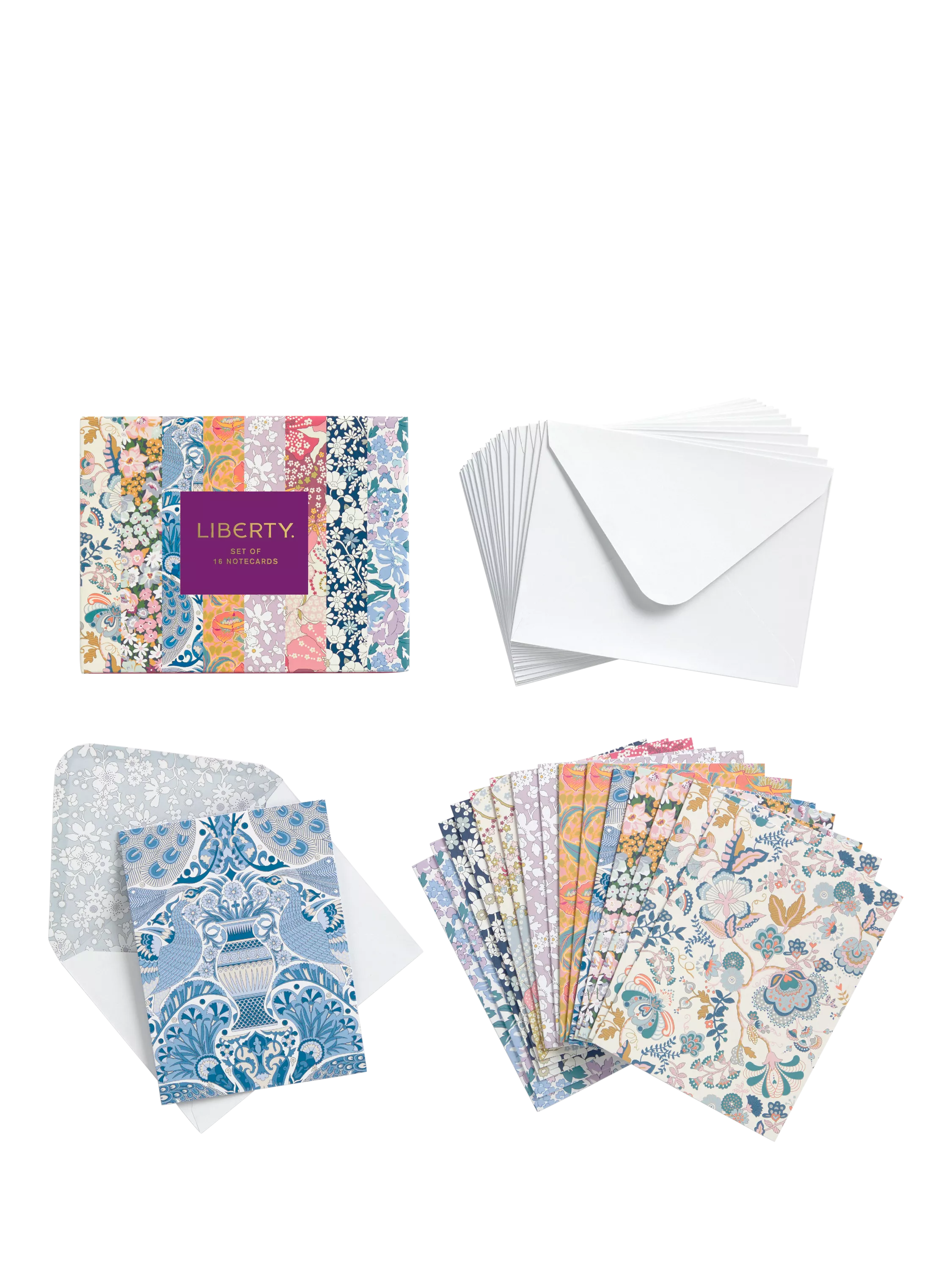 Liberty London floral notecards set of 16 (British brand)