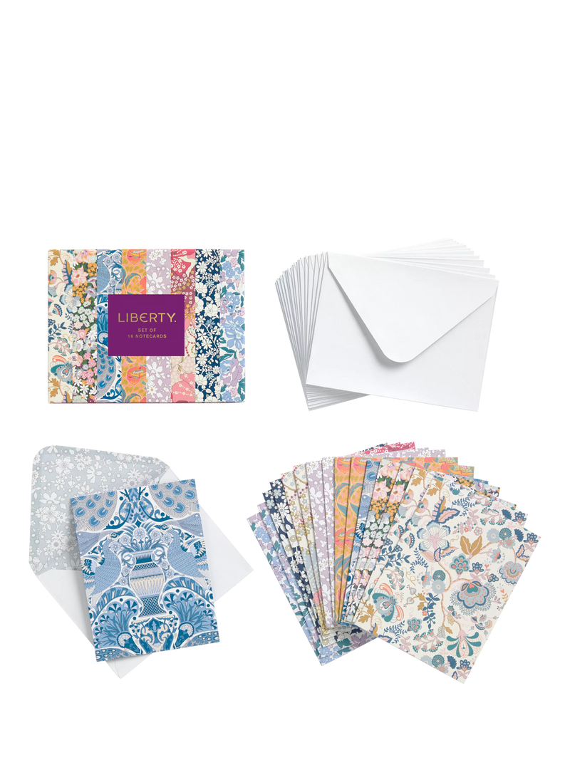 Liberty London floral notecards set of 16 (British brand)