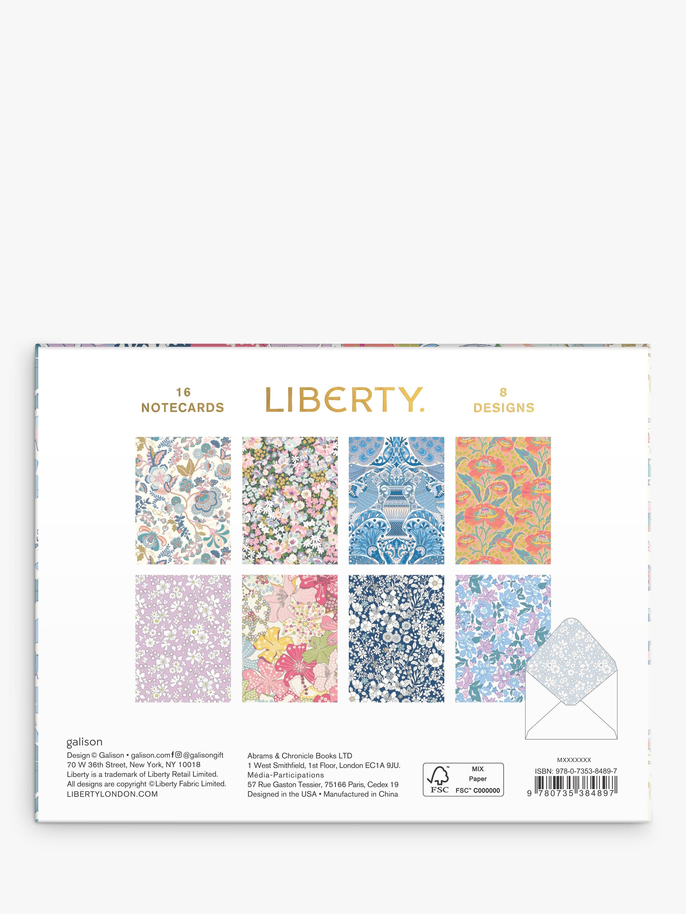 Liberty London floral notecards set of 16 (British brand)